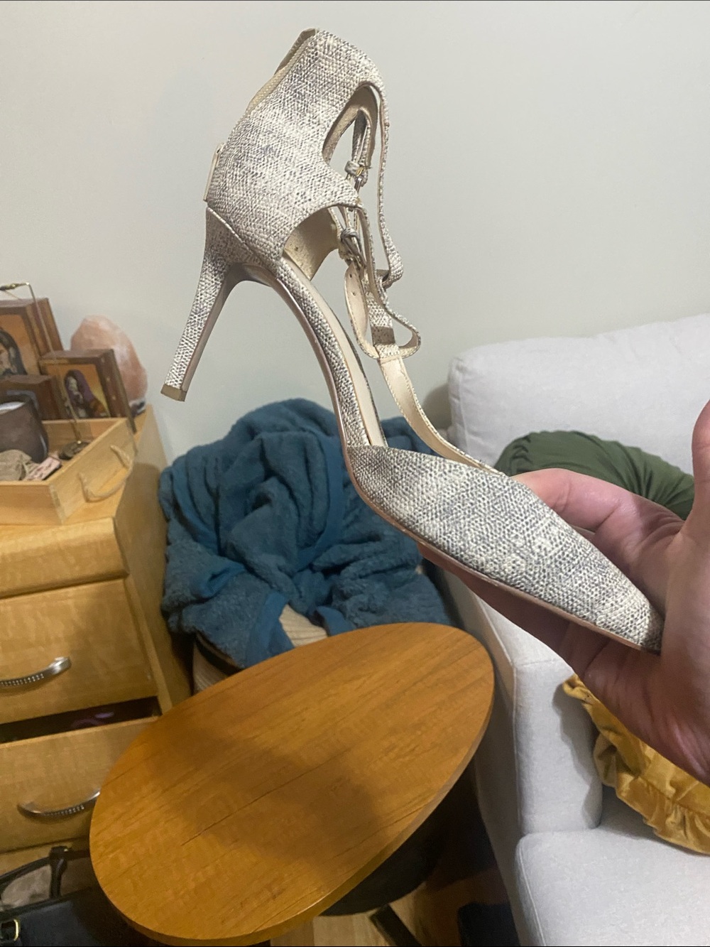 Nine West Ivory Snake Print Women's High Heel Dress Pump